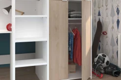 Halbhochbett Bett Neda 90x200cm - weiß/Eiche Dekor