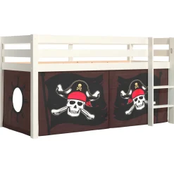 Halbhochbett Charlotte mit Bettzelt Caribbean Pirates - weiß