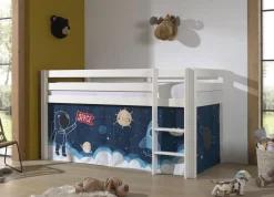 Halbhochbett Charlotte mit Bettzelt Space Shuttle - weiß