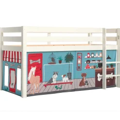 Halbhochbett Charlotte mit Schlafzelt Pet Shop - weiß