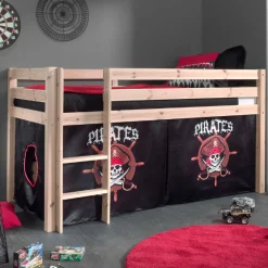 Halbhochbett Charlotte mit Spielzelt Pirates - Kieferholz