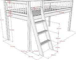 Halbhochbett Forrest mit Bettzelt Space Shuttle - Buchenholz
