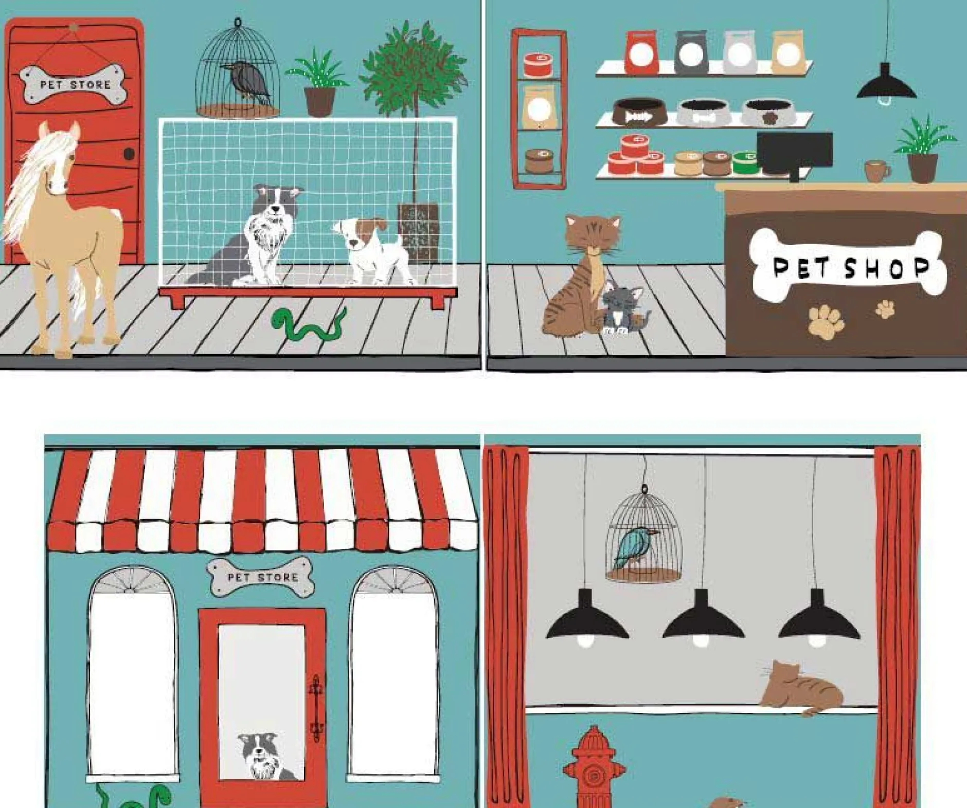 Halbhochbett Forrest mit Schlafzelt Pet Shop - Buchenholz