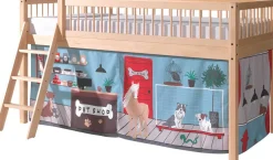 Halbhochbett Forrest mit Schlafzelt Pet Shop - Buchenholz