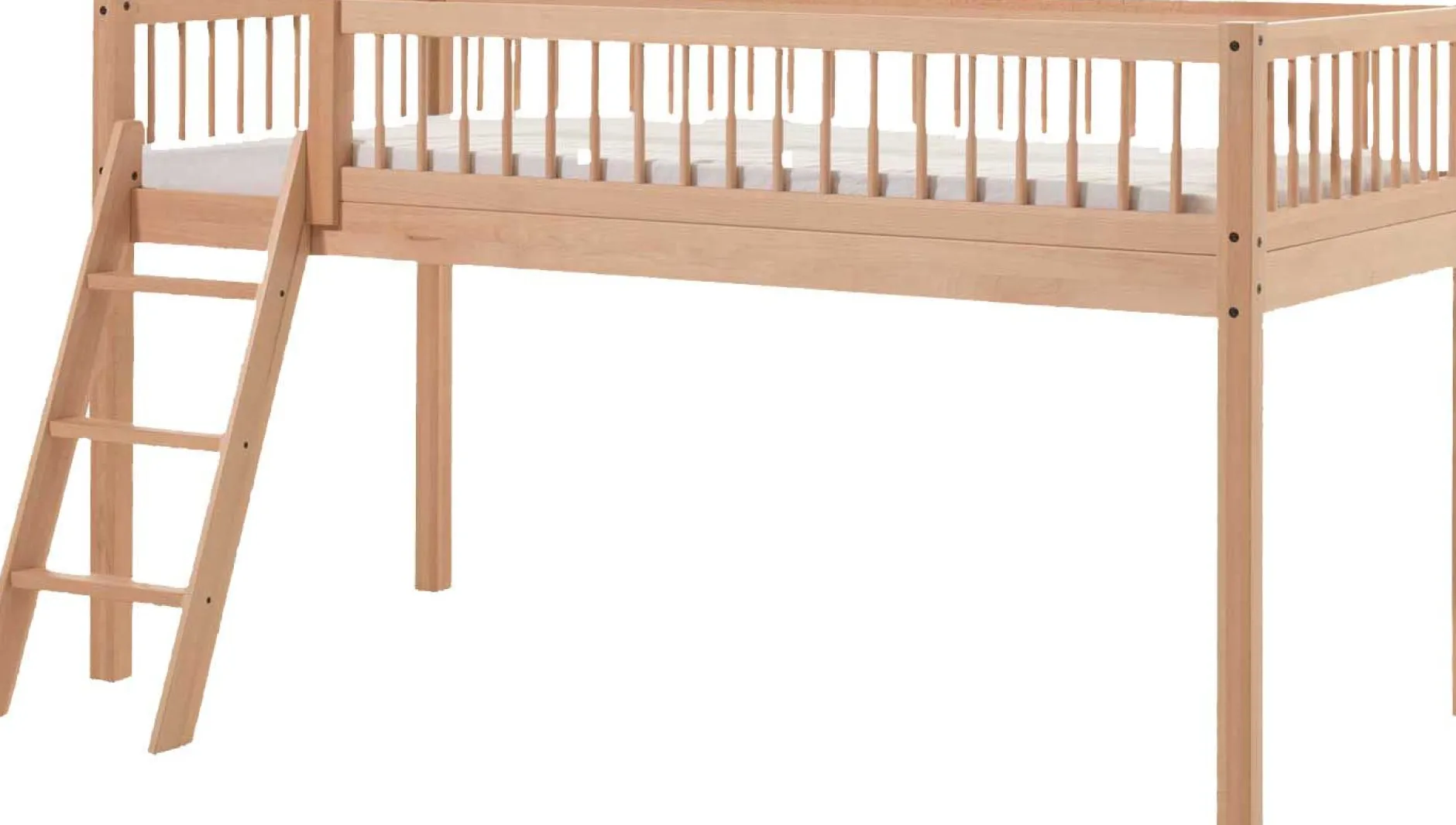 Halbhochbett Forrest 90x200cm - Massivholz Buche