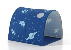 Halbhochbett mit Rutsche Astrid mit Schlafzelt und Tunnel Astro - grau