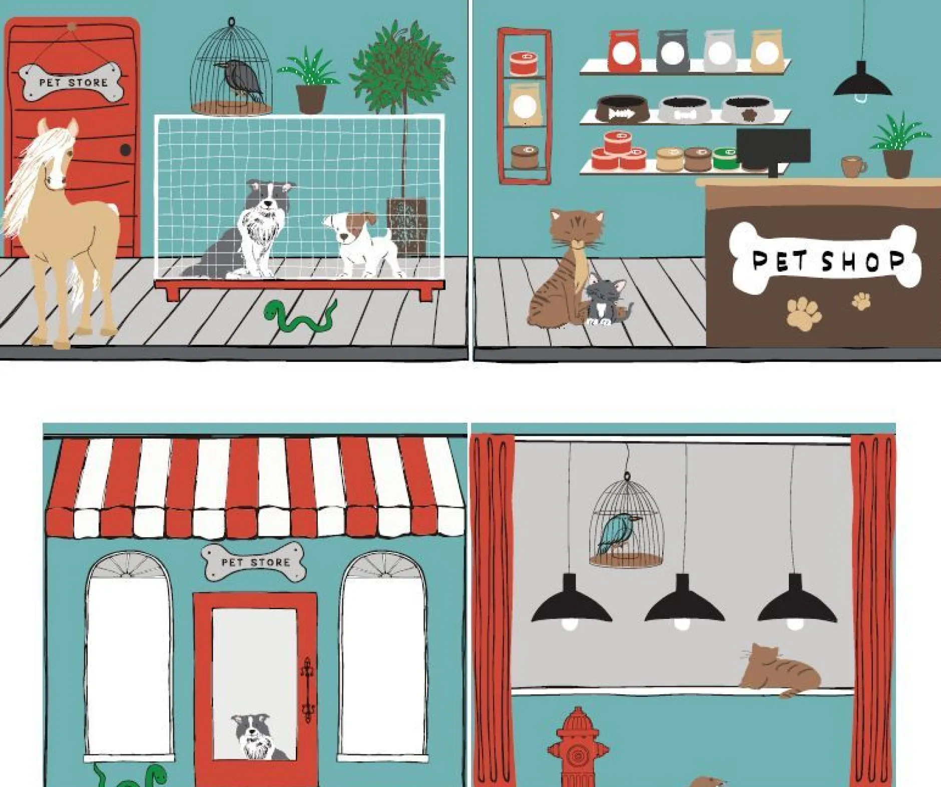 Halbhochbett mit Rutsche Astrid mit Schlafzelt Pet Shop - Kieferholz