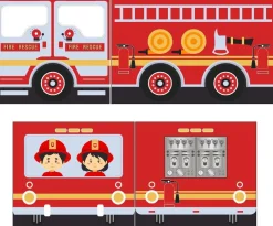 Halbhochbett mit Rutsche Astrid mit Schlafzelt Feuerwehrfahrzeug - weiß