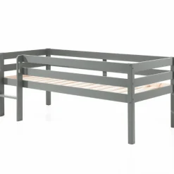 Halbhochbett Pip 90x200 cm mit 1 Wandregal-grau