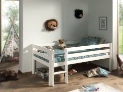 Halbhochbett Pip 90 x 200 Kiefer - weiß