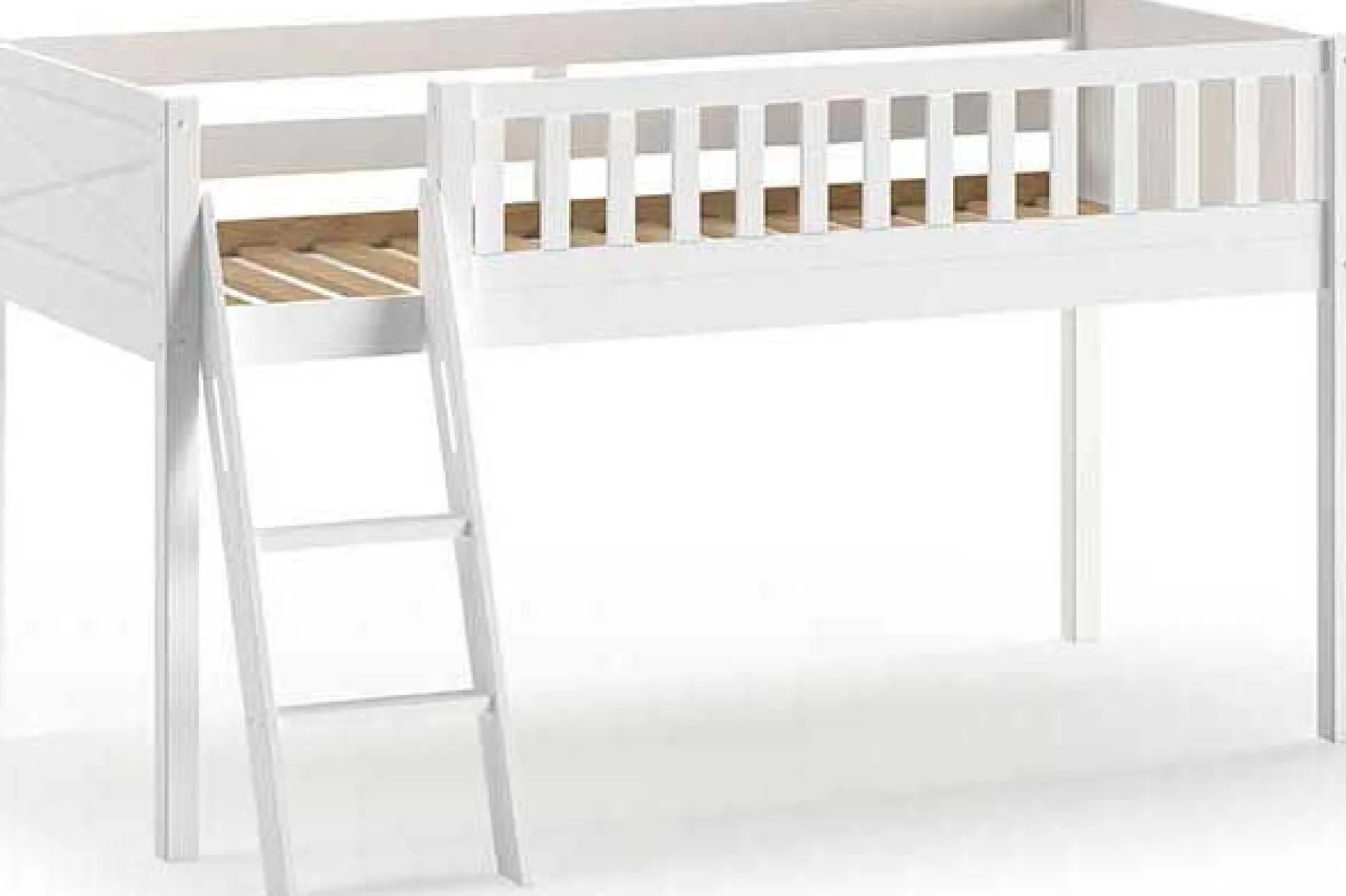 Halbhohes Bett Scottie 90x200 cm-weiß