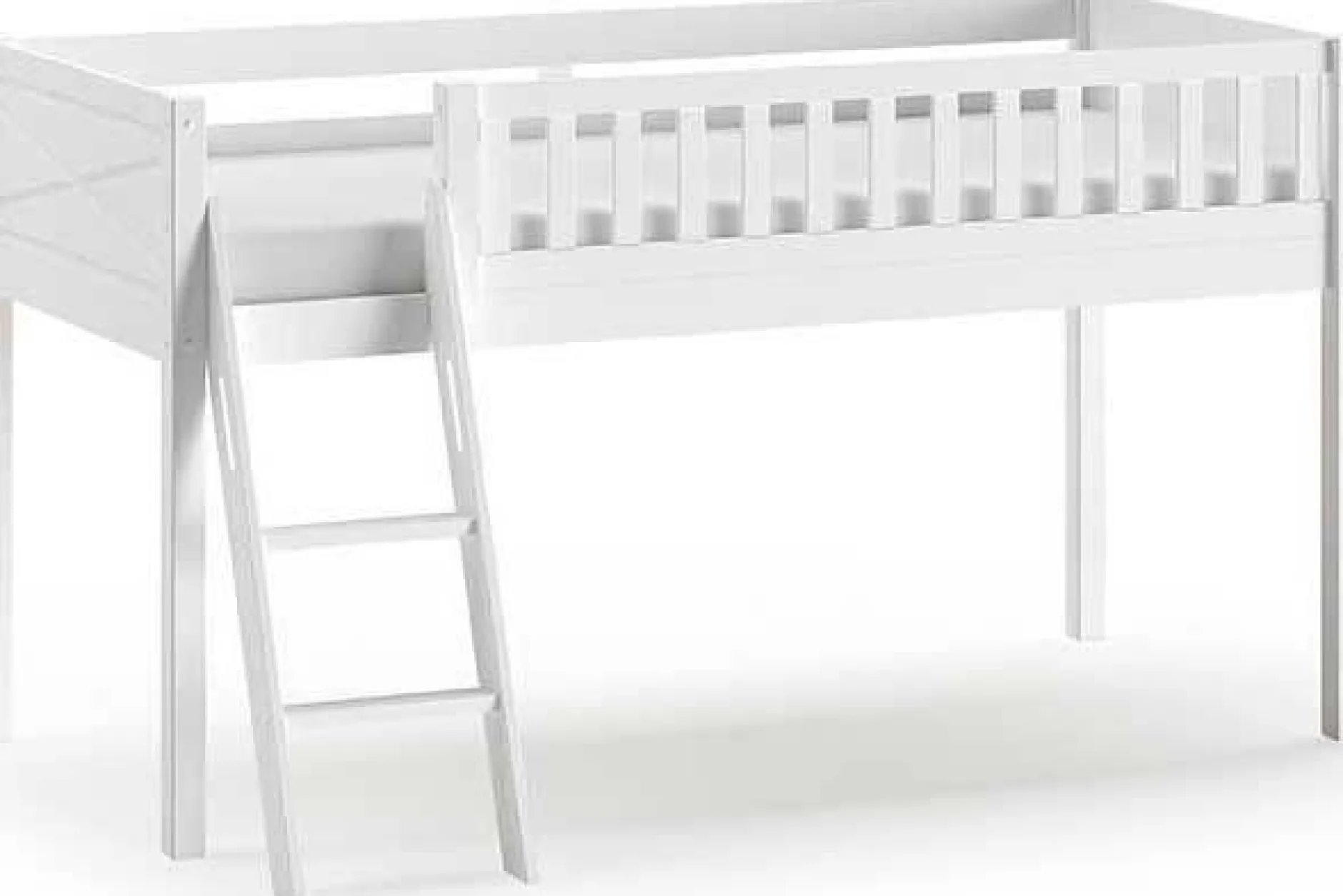 Halbhohes Bett Scottie 90x200 cm-weiß