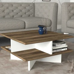 Hamton Couchtisch | 100 % MELAMIN | Walnuss, Weiß