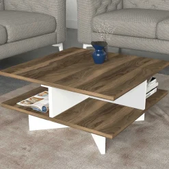 Hamton Couchtisch | 100 % MELAMIN | Walnuss, Weiß