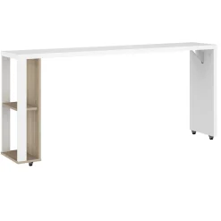 Hardy Konsolentisch für Bett - 167x31x75cm - weiß/Eiche Dekor
