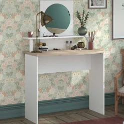 Hardy Schminktisch-136cm-mit Spiegel-weiß/Eiche
