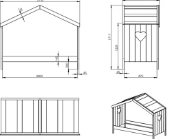 Hausbett Amori 90x200 cm - weiß