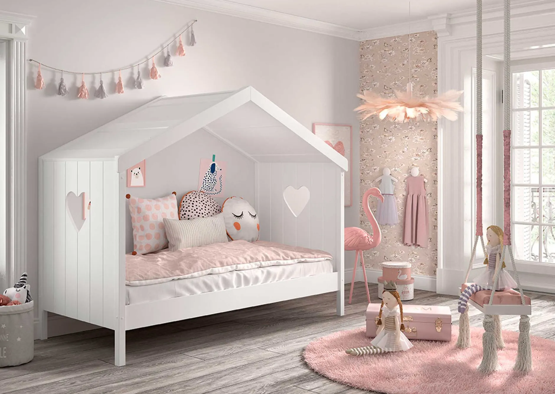 Hausbett Amori 90x200 cm - weiß