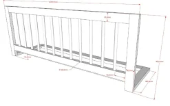 Hausbett Forrest 90x200cm mit Bettgitter - Buche