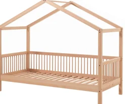 Hausbett Forrest 90x200cm mit Bettgitter - Buche