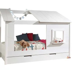 Hausbett Lio 90x200 mit Bettkasten - weiß