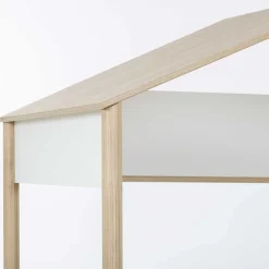 Hausbett Matis - 90x200cm - weiß/kastanien Dekor