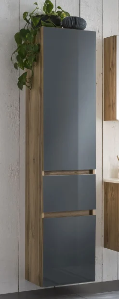 Helina 3 dreiteiliger Badezimmerschrank - Eiche/Grau