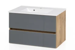 Helina 2 3-teiliger Badezimmerschrank - Eiche/Grau