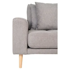 Hellgraues Lido Lounge Sofa mit Naturholzfüßen