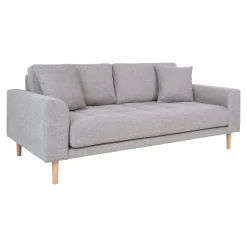 Hellgraues Lido 2,5-Sitzer-Sofa - Naturholzbeine