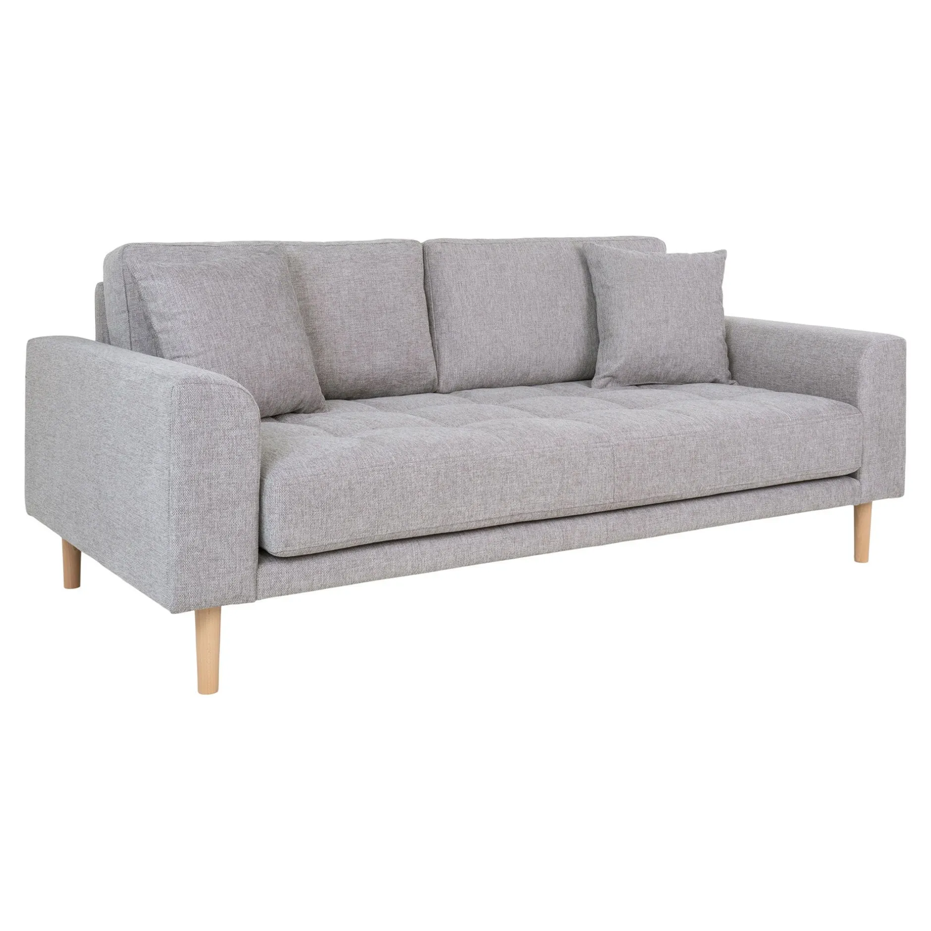 Hellgraues Lido 2,5-Sitzer-Sofa - Naturholzbeine