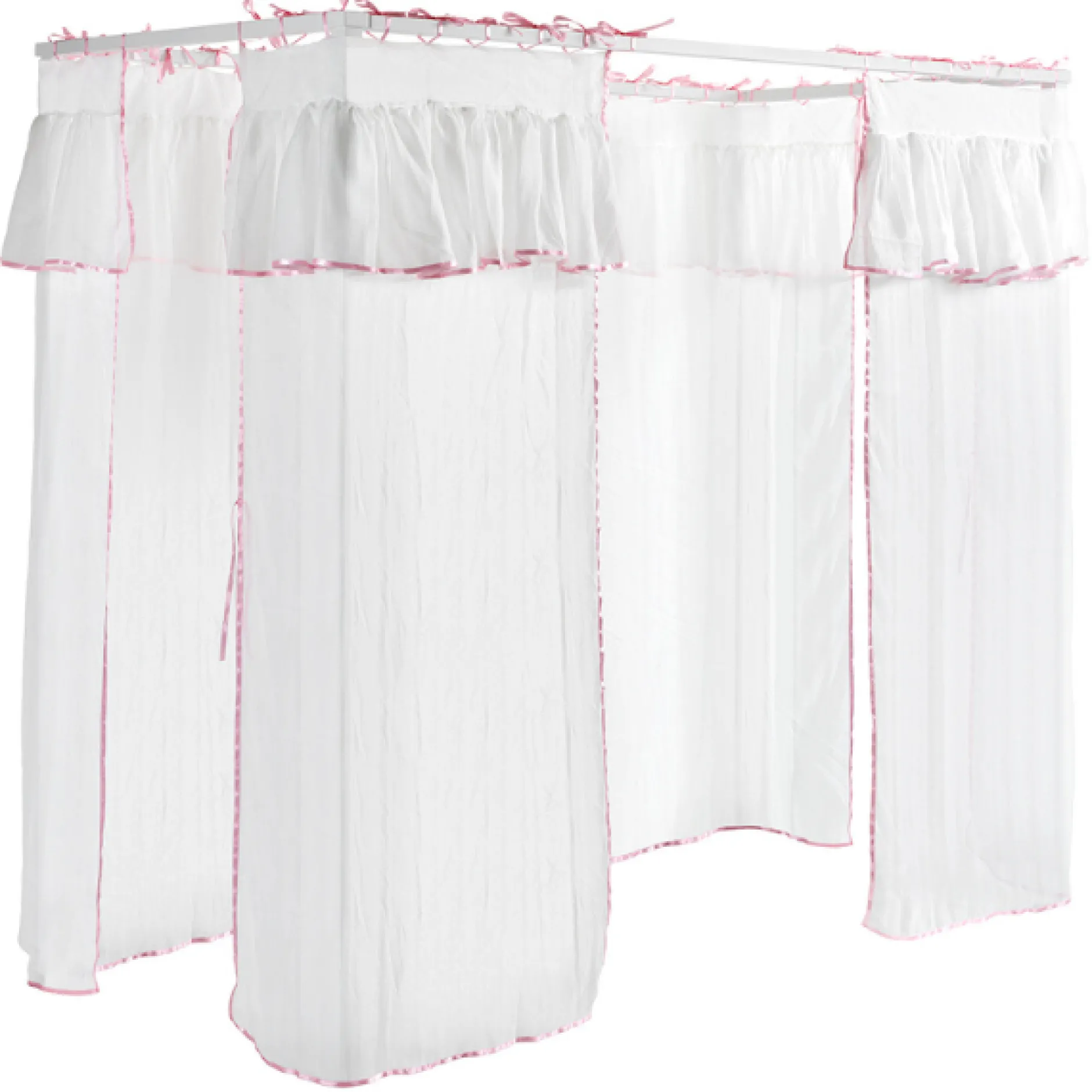 Himmelbett Amori 90x200cm (inkl. Lattenrost) mit Bettkasten und Voile-weiß