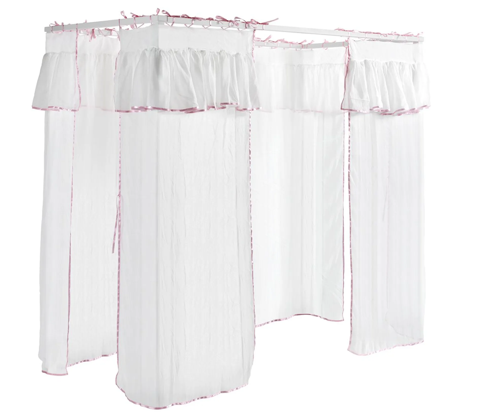 Himmelbett Charlotte 90x200 mit Voile Amori - weiß