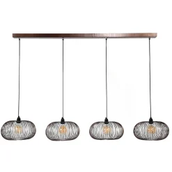 Hängelampe Chisa 4x Ø35 - schwarz nickel