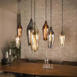 Hängeleuchte Cocoon - 120x40x150cm - 7 Lampen - Glas