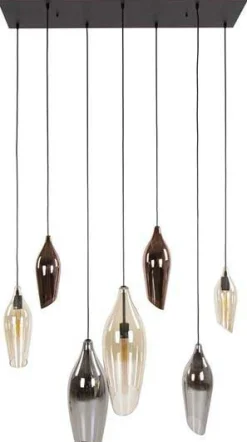Hängeleuchte Cocoon - 120x40x150cm - 7 Lampen - Glas