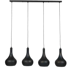 Hängeleuchte Cone 4 Lampenschirme - schwarz/braun