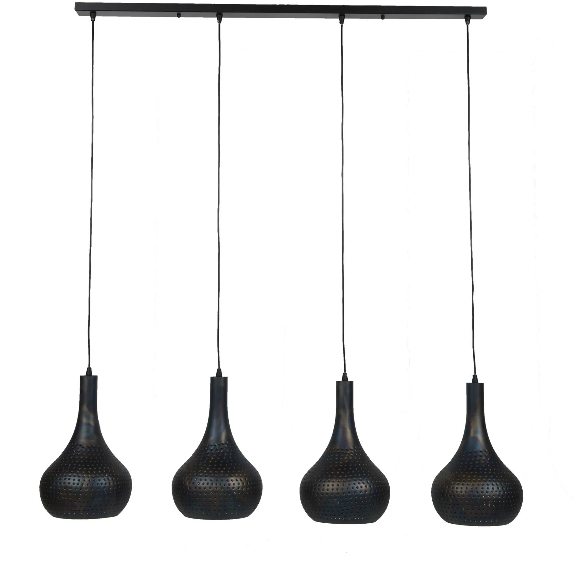 Hängeleuchte Cone 4 Lampenschirme - schwarz/braun