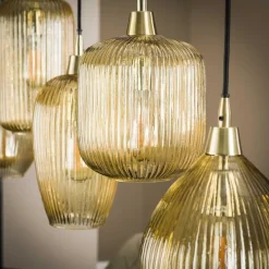 Hängeleuchte Jacala 5 Lichtquellen - bernsteinfarben