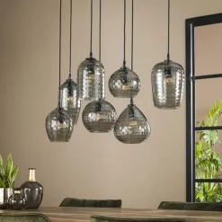 Hängeleuchte Jairo 7 Lichtquellen - Rauchglas