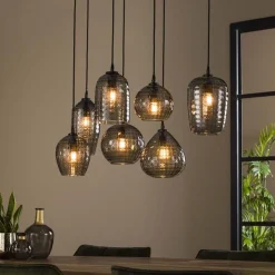 Hängeleuchte Jairo 7 Lichtquellen - Rauchglas