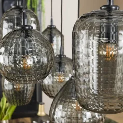 Hängeleuchte Jairo 7 Lichtquellen - Rauchglas