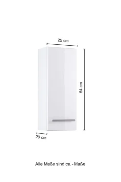 Hängeschrank Small 25cm 1 Tür - Hochglanz weiß