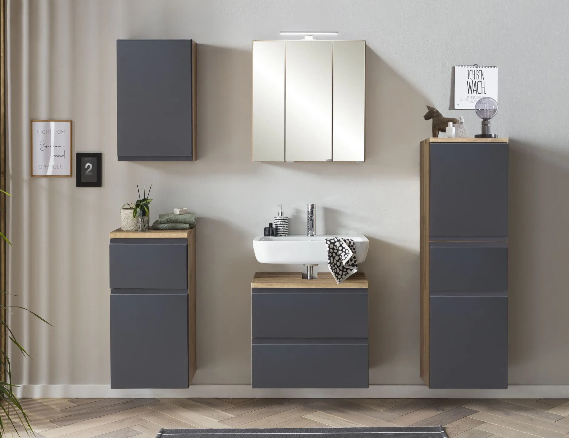 Hängeschrank Varese | 40 x 20 x 64 cm | Grau