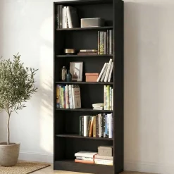 Hobby-Bücherregal 198 cm-5 Fachböden-schwarz
