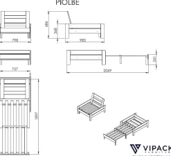 Hochbett Claire 140x200cm mit Bücherregal und Schlafsofa - weiß