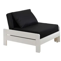 Hochbett Claire 140x200cm mit Bücherregal und Schlafsofa - weiß