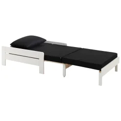 Hochbett Claire 90x200cm mit Bücherregal und Schlafsofa - weiß