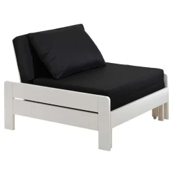 Hochbett Claire 90x200cm mit Bücherregal und Schlafsofa - weiß