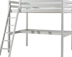 Hochbett Claire 140 x 200cm mit Schreibtisch - weiß